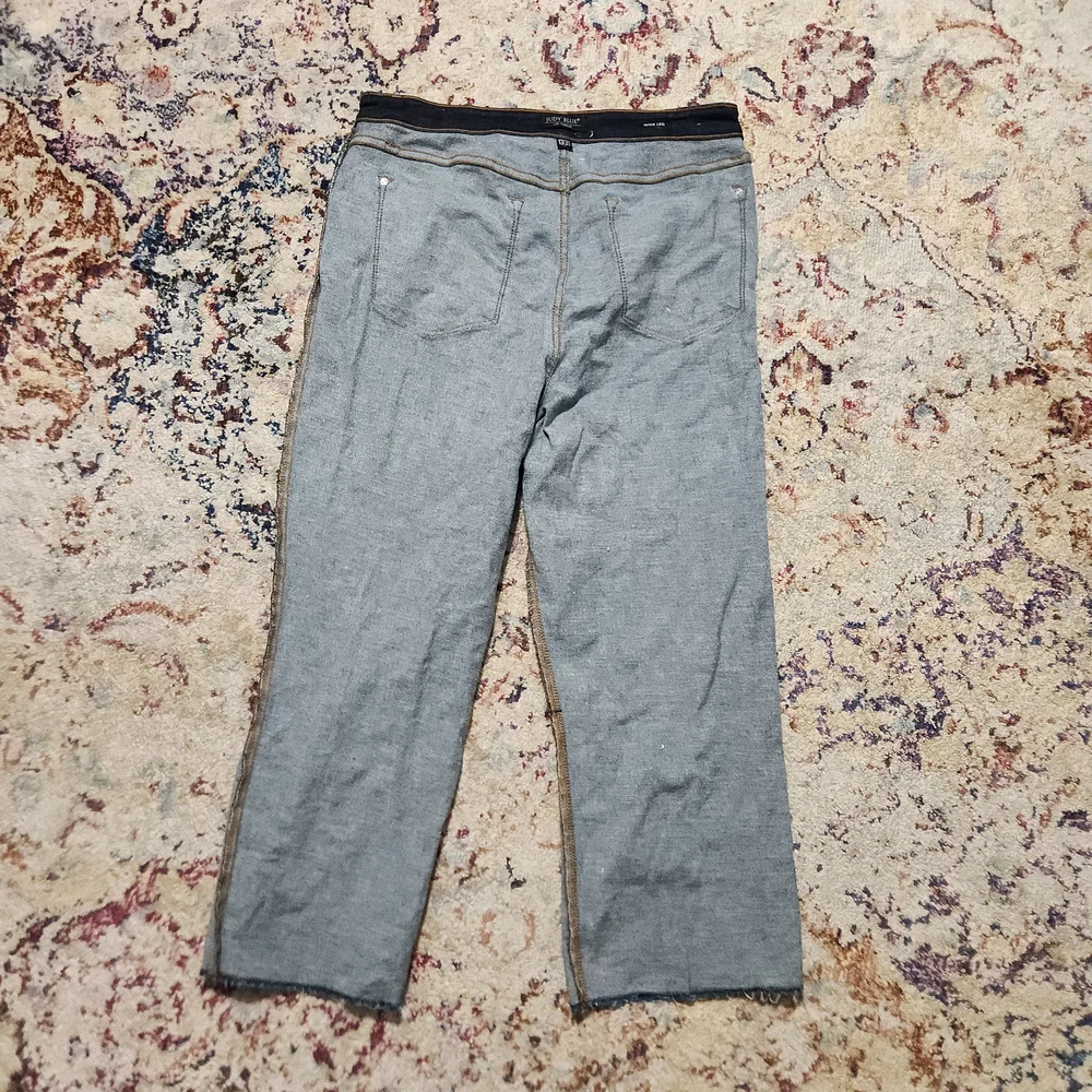 Sold - Judy Blue Dark Wash Raw Hem High Rise Wide Leg Jeans Size 13 / 31 - Picture 4 of 13